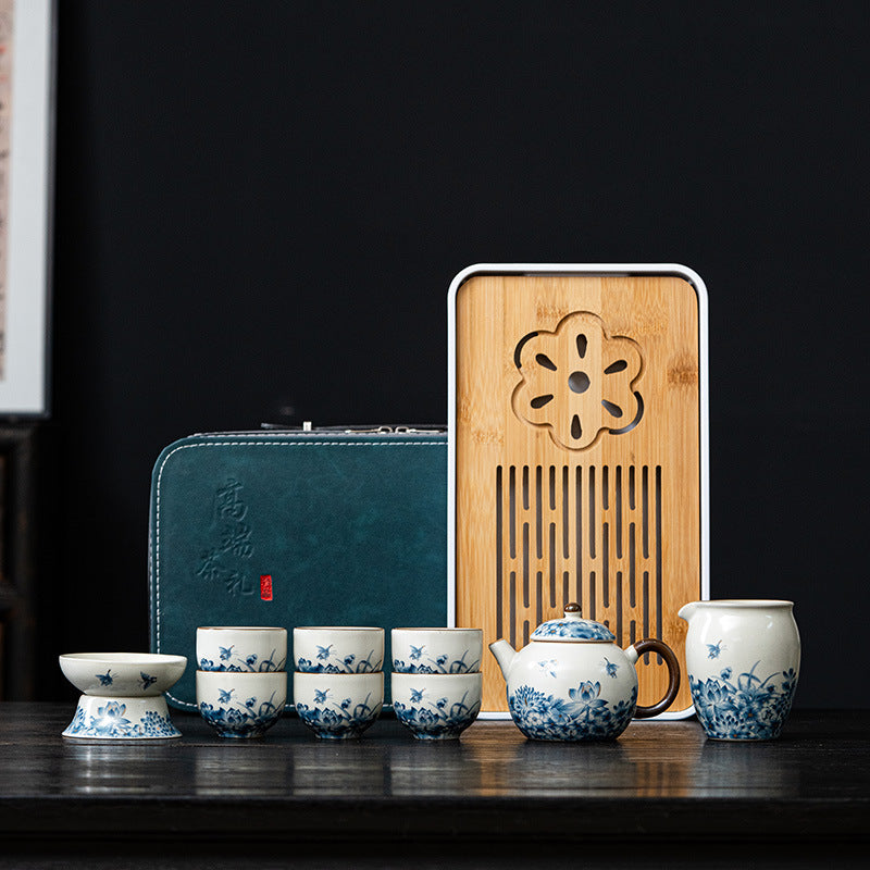 Ru Kiln Porcelain Multifloral Tea Set
