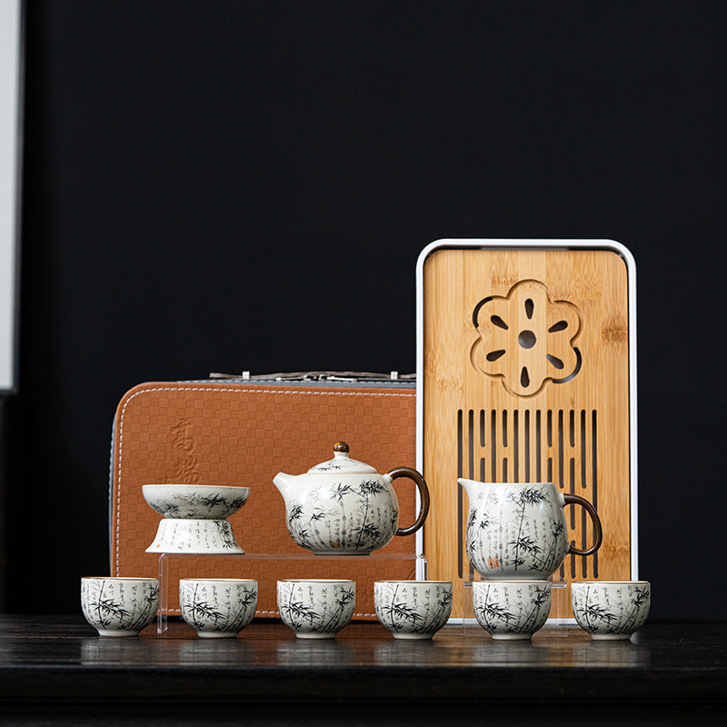 Ru Kiln Porcelain Multifloral Tea Set