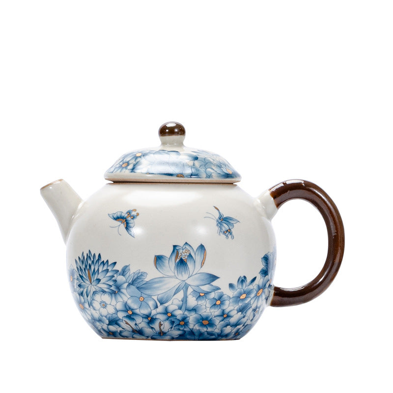 Ru Kiln Porcelain Multifloral Tea Set