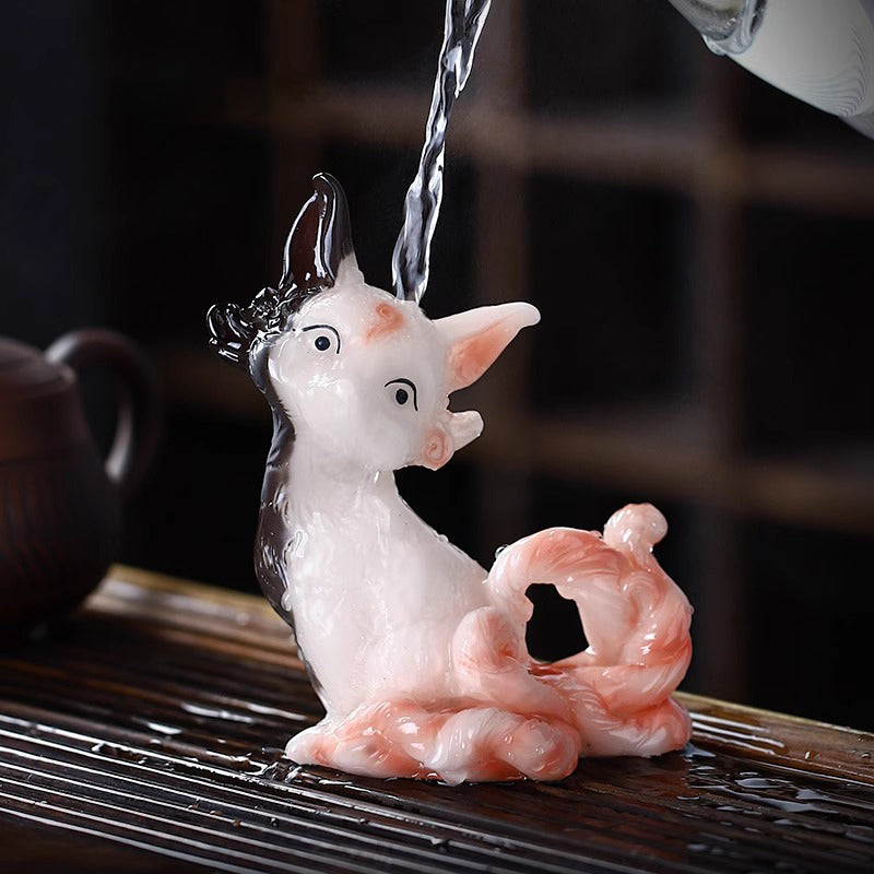 The color-changing tea pet in the shape of a Nine-Tailed Spiritual Fox
