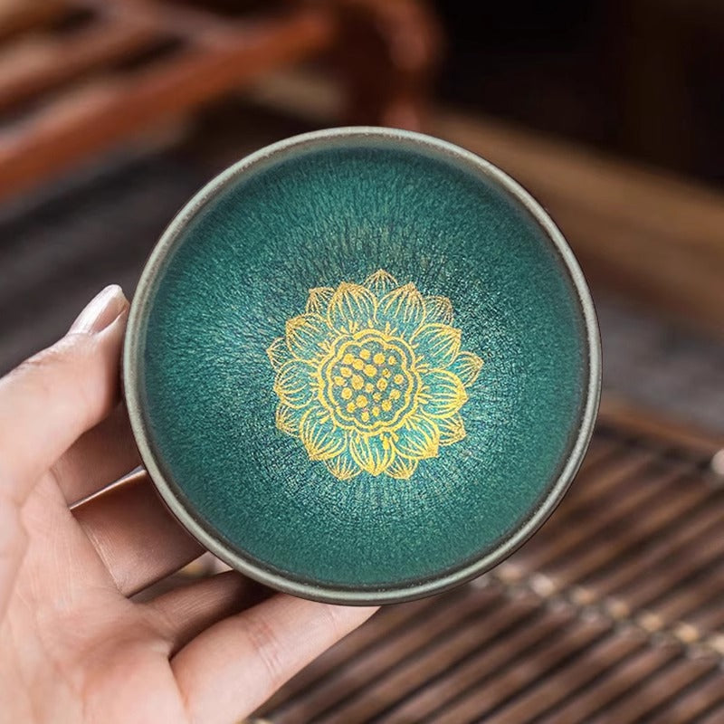 Buddhist Lotus Golden Cup