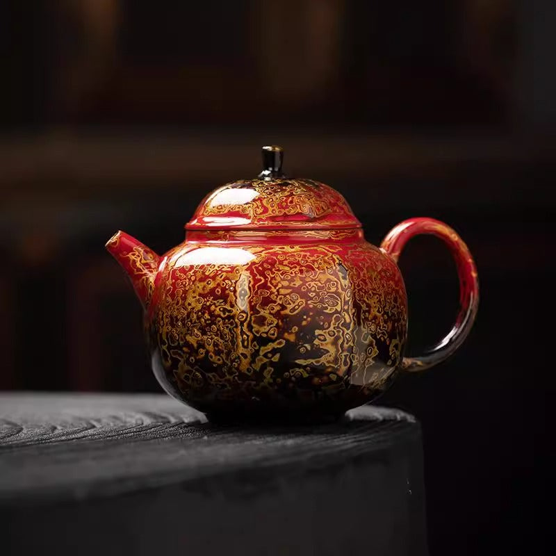 Intangible Cultural Heritage Lacquered Teapot - Cinnabar Skin Technique