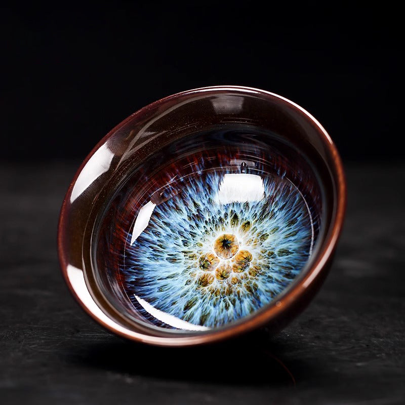 Kiln Variation Flowing Sand Gold Host Cup - Jianzhan