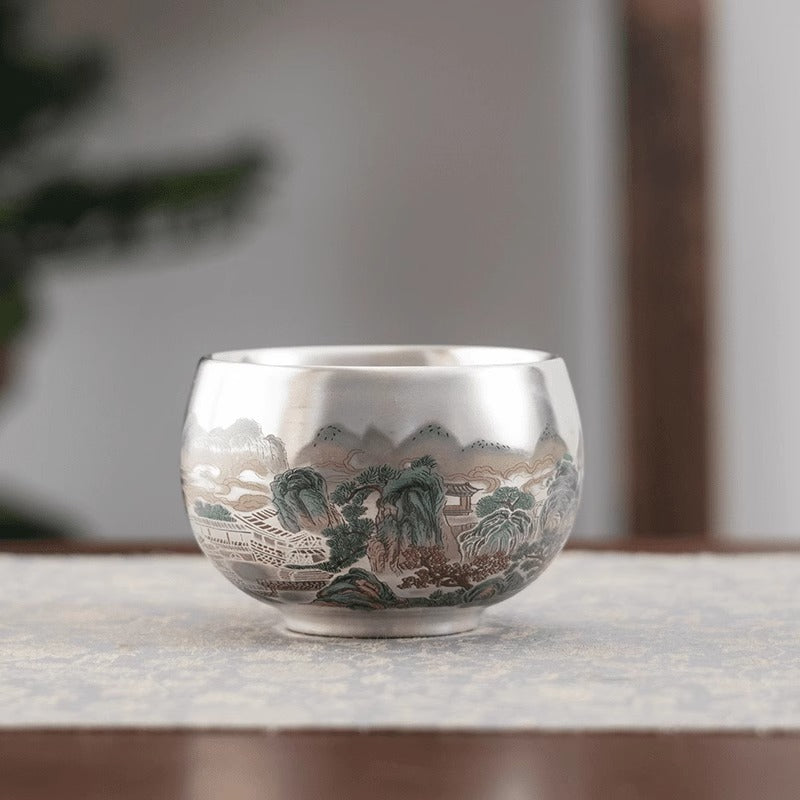 Gilt-silver Zen Meditation Master Cup