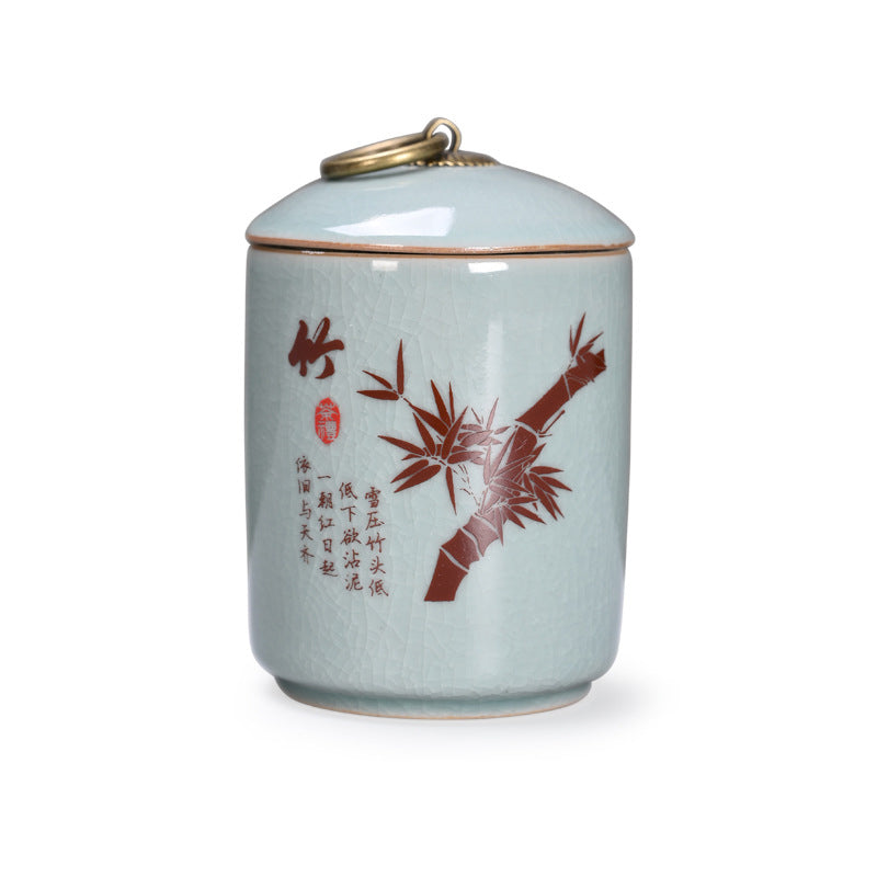 Ge Kiln Tea Caddy with Ice crack Pattern