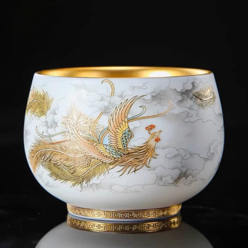 24K Gilt Auspicious Phoenix Master Cup