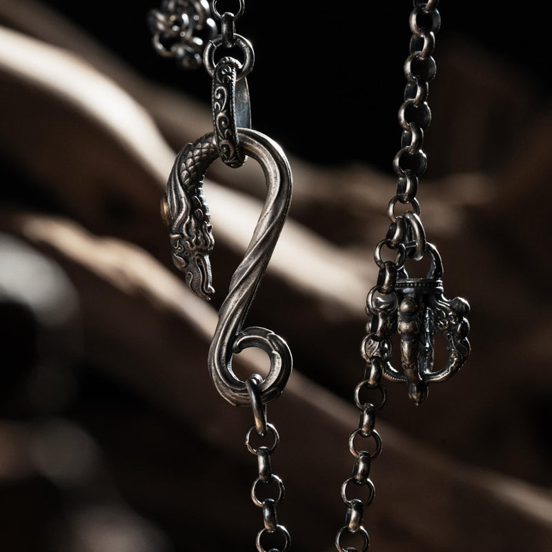 S925 Pure Silver Demon - Subduing Vajra Pestle Necklace