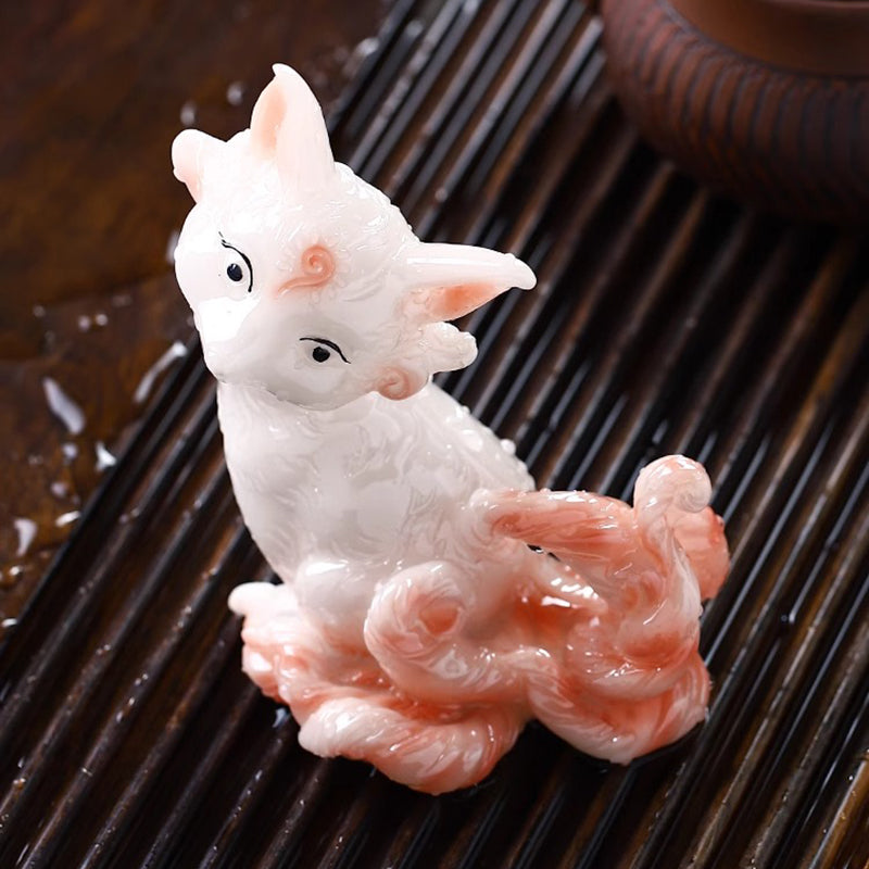 The color-changing tea pet in the shape of a Nine-Tailed Spiritual Fox