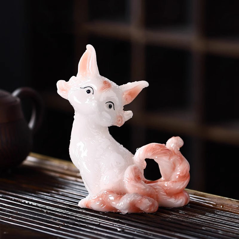 The color-changing tea pet in the shape of a Nine-Tailed Spiritual Fox