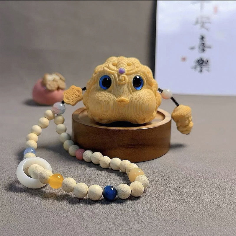 Handmade bamboo root golden toad