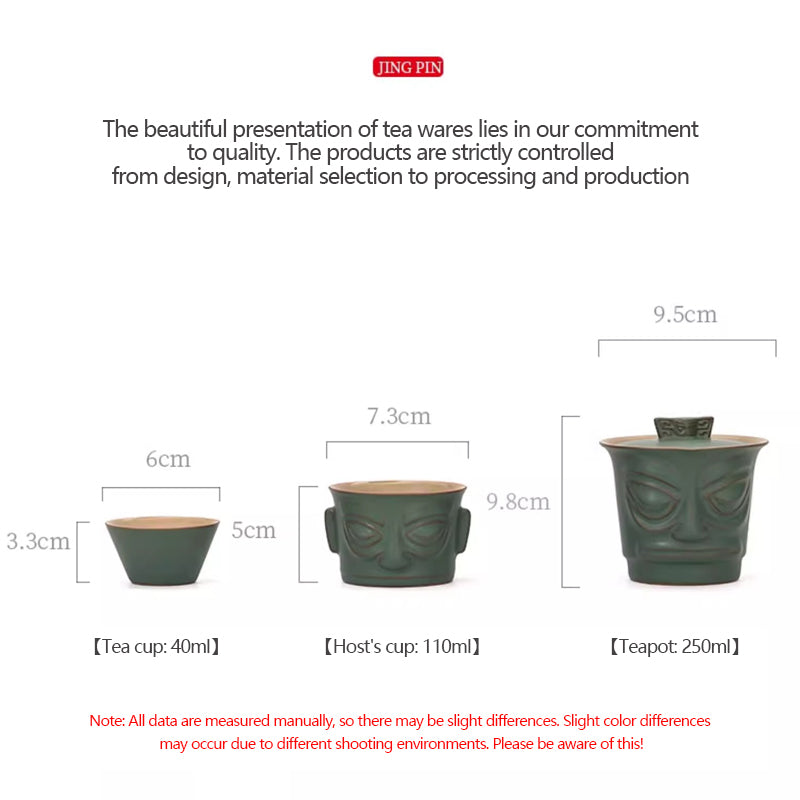 Creative Portable Tea Set with Sanxingdui Elements