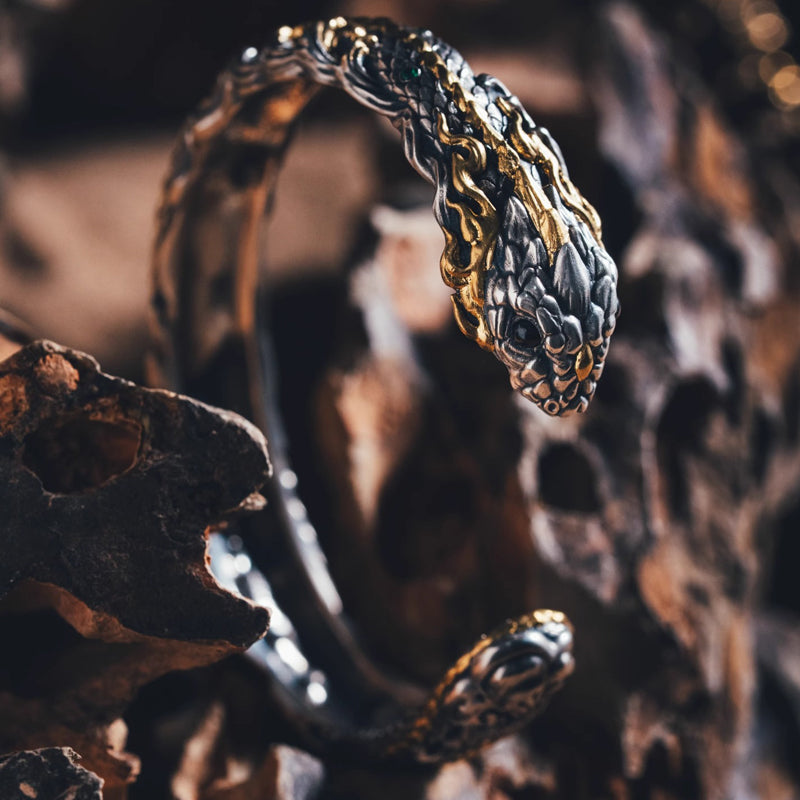 2025 Year of the Snake Limited - edition Pure Silver Plated with Gold Bracelet