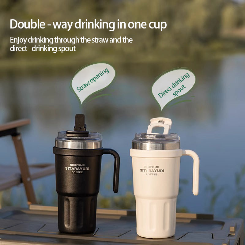 Large capacity Double - way Drinking Handle Cup