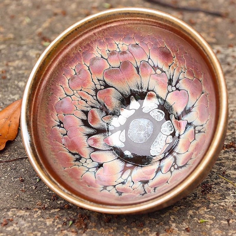 Purple gold Oil spot Magnolia pattern Cup, Jianzhan