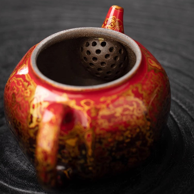 Intangible Cultural Heritage Lacquered Teapot - Cinnabar Skin Technique