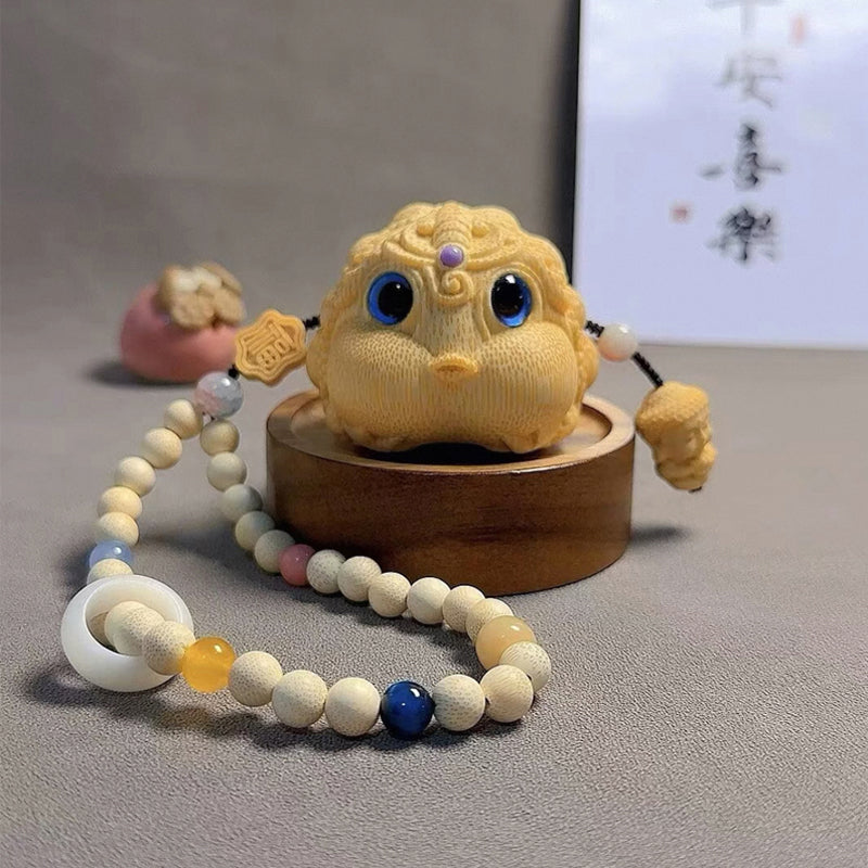 Handmade bamboo root golden toad