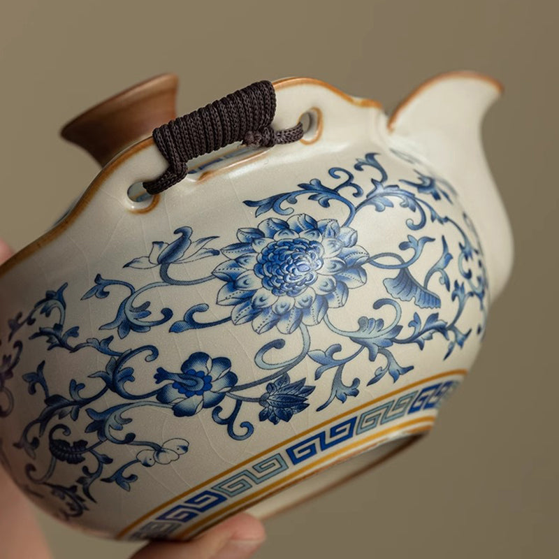 Ru Kiln Gongfu Tea Set with Interlaced Branch Pattern