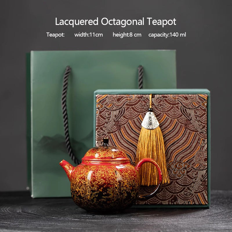 Intangible Cultural Heritage Lacquered Teapot - Cinnabar Skin Technique