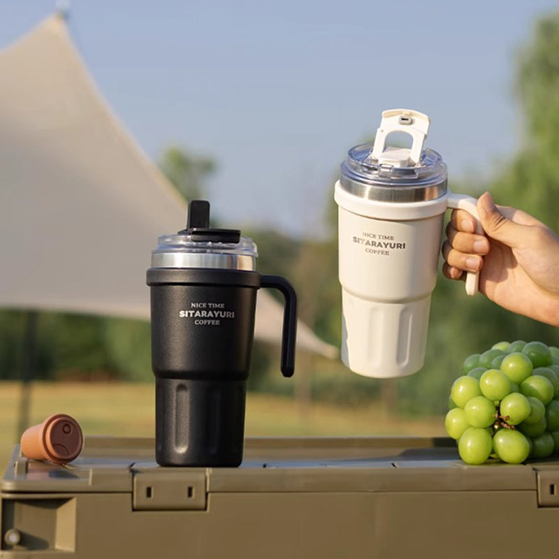 Large capacity Double - way Drinking Handle Cup