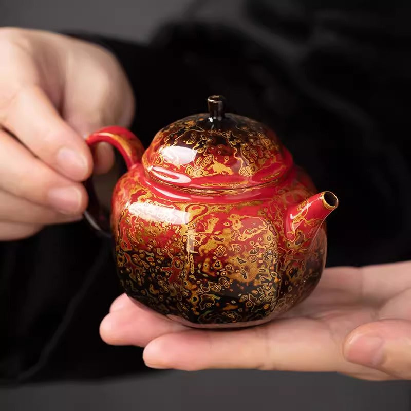 Intangible Cultural Heritage Lacquered Teapot - Cinnabar Skin Technique