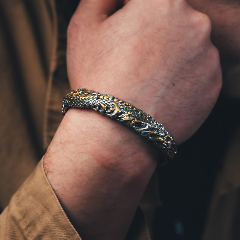 2025 Year of the Snake Limited - edition Pure Silver Plated with Gold Bracelet