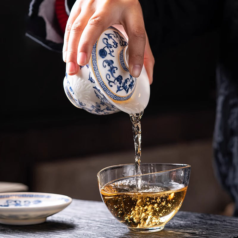 Three Layered Covered Bowl Made of Suet like Jade Porcelain