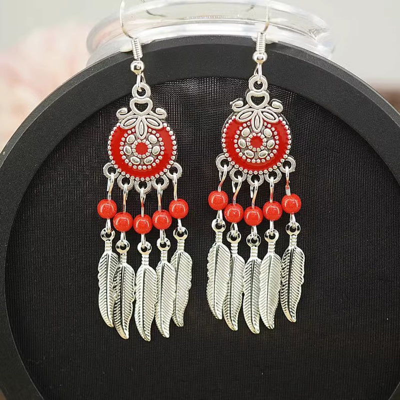 Yunnan ethnic style forehead pendant + earrings