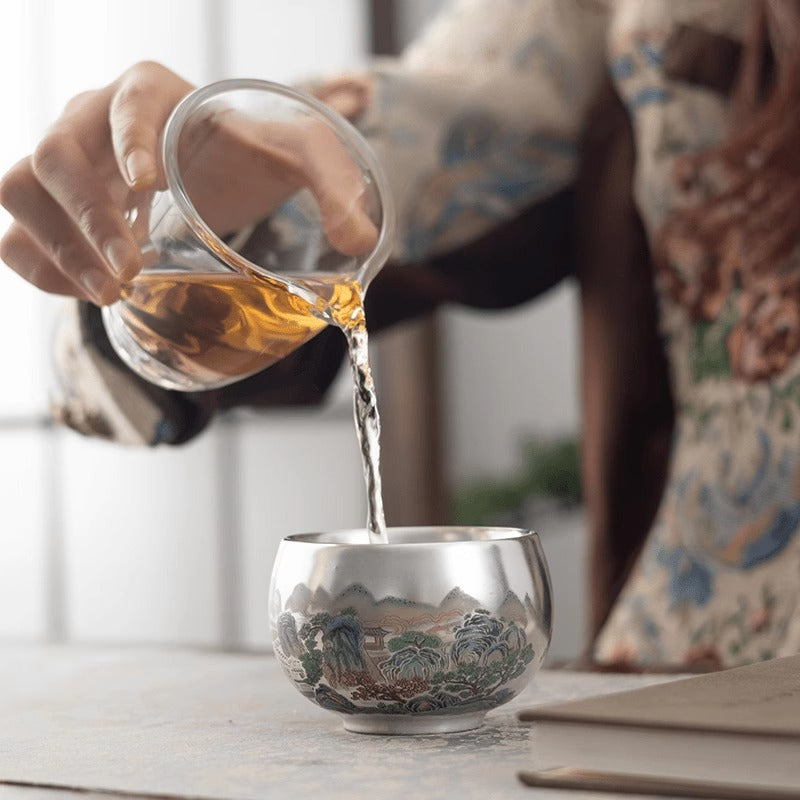 Gilt-silver Zen Meditation Master Cup