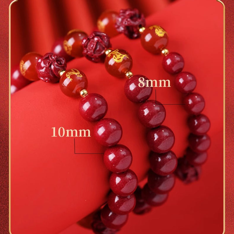 Chinese Zodiac Cinnabar Keep Away Evil Spirits Blessing Bracelet