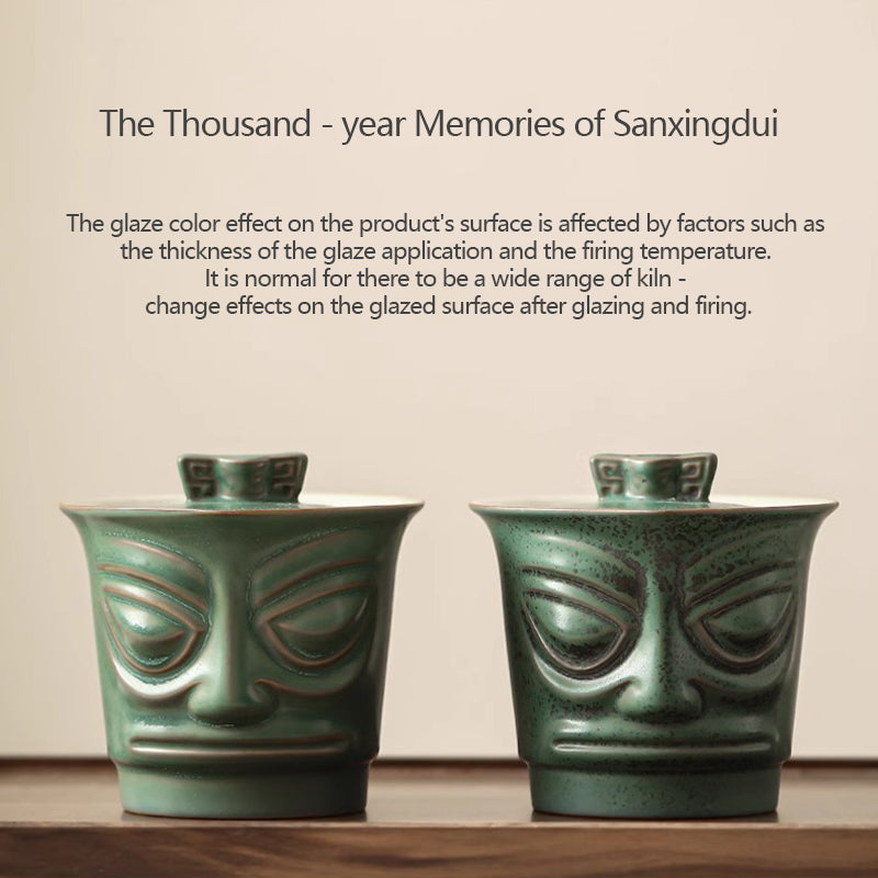 Creative Portable Tea Set with Sanxingdui Elements
