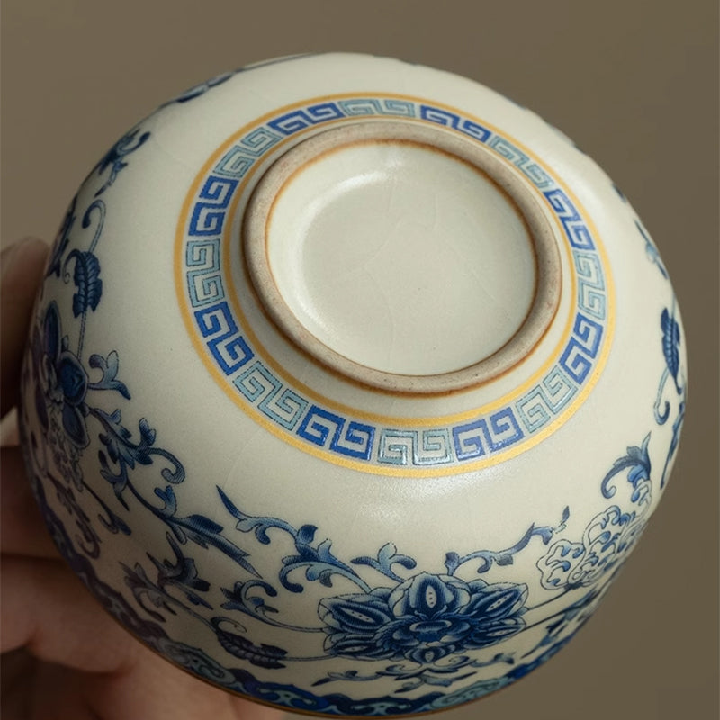 Ru Kiln Gongfu Tea Set with Interlaced Branch Pattern