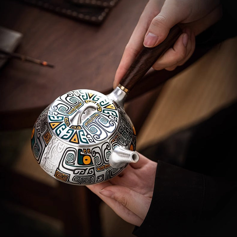 Auspicious Elephant and Wish fulfilling Gilt silver Set