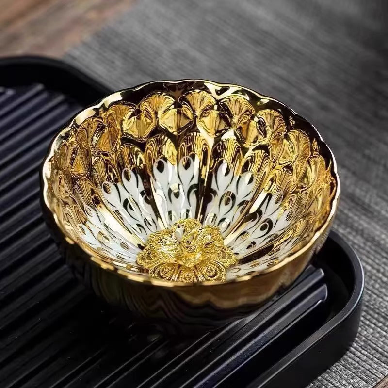 Colorful Peacock Jianzhan Tea Cup