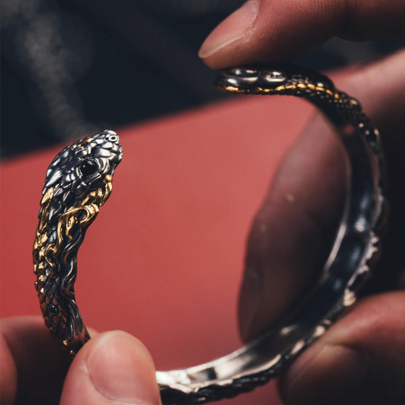 2025 Year of the Snake Limited - edition Pure Silver Plated with Gold Bracelet