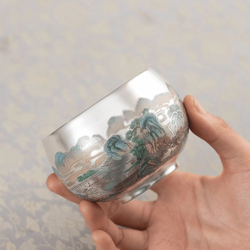Gilt-silver Zen Meditation Master Cup