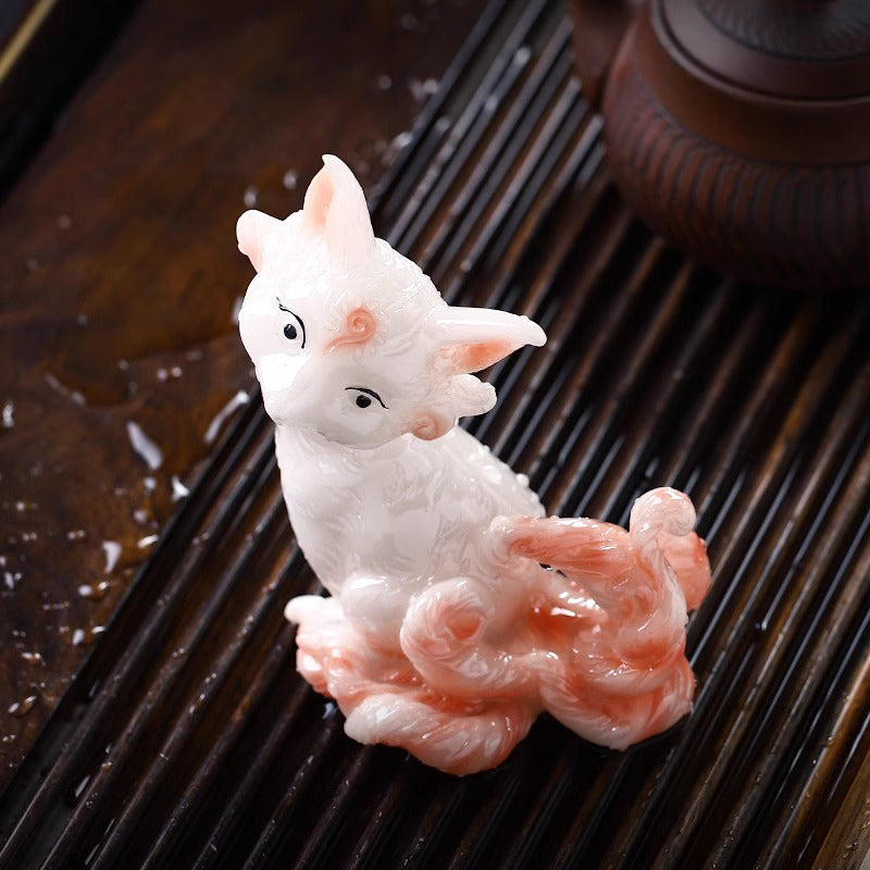 The color-changing tea pet in the shape of a Nine-Tailed Spiritual Fox