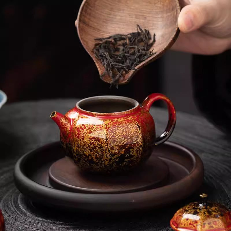 Intangible Cultural Heritage Lacquered Teapot - Cinnabar Skin Technique