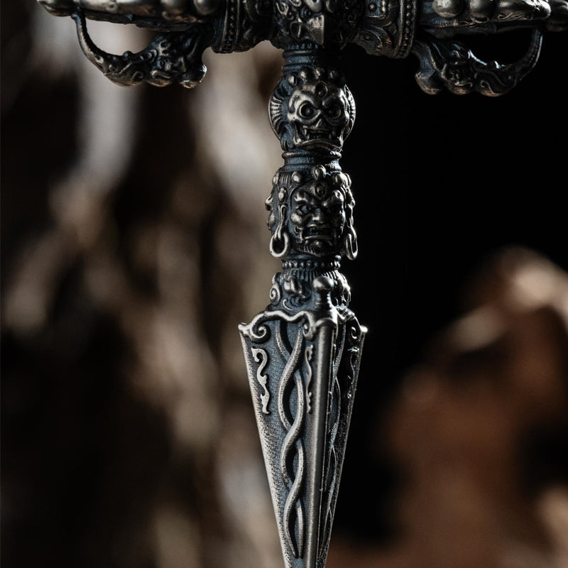 S925 Pure Silver Demon - Subduing Vajra Pestle Necklace