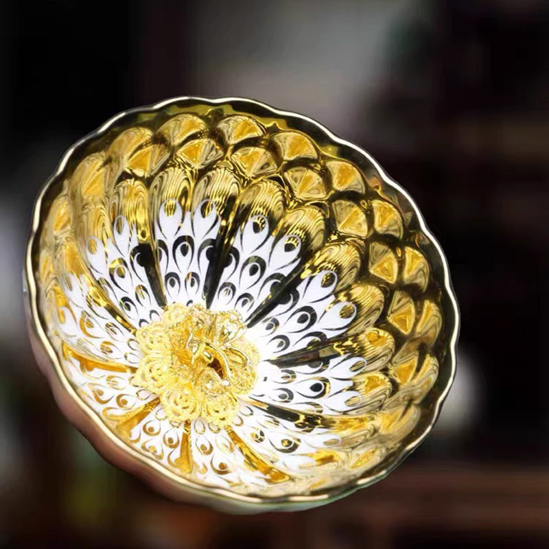 Colorful Peacock Jianzhan Tea Cup