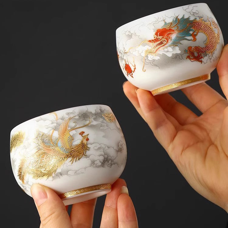 24K Gilt Auspicious Dragon Master Cup