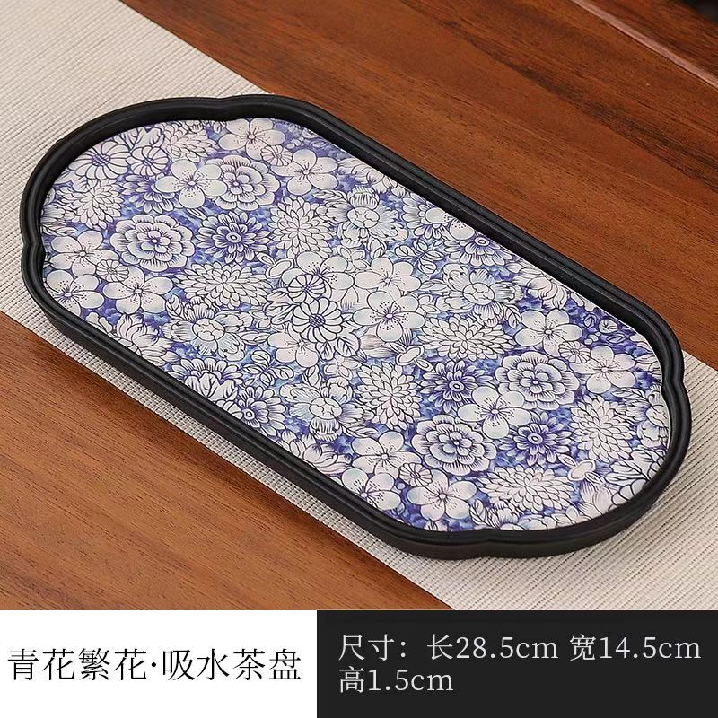Chinese style tea tray-oval