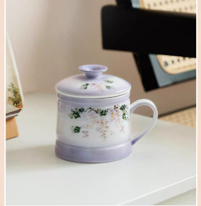 Purple Mug for Making Tea in Office