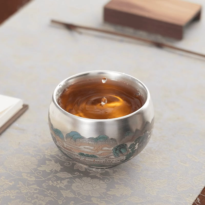 Gilt-silver Zen Meditation Master Cup