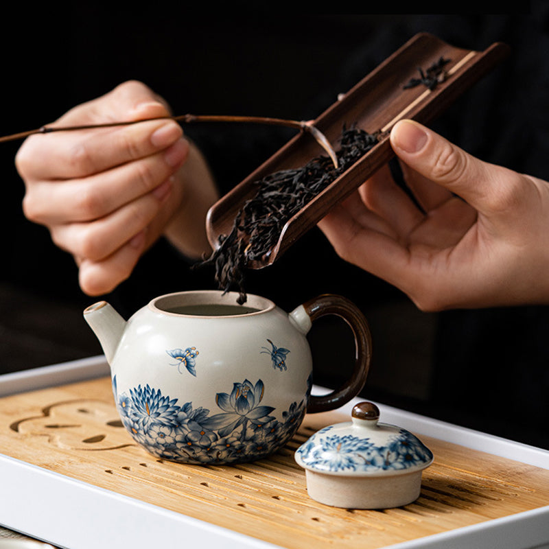 Ru Kiln Porcelain Multifloral Tea Set