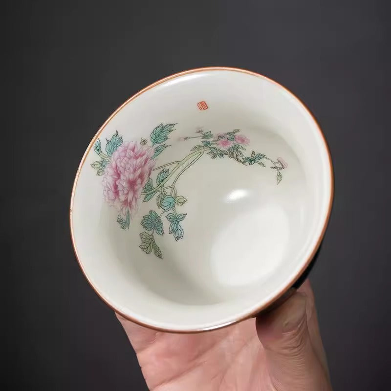 Intangible Cultural Heritage Lacquered Ru Kiln Covered Bowl