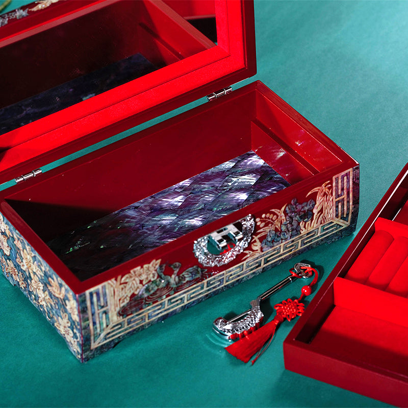 Jewelry Box with Birdsong and Floral Fragrance Pattern
