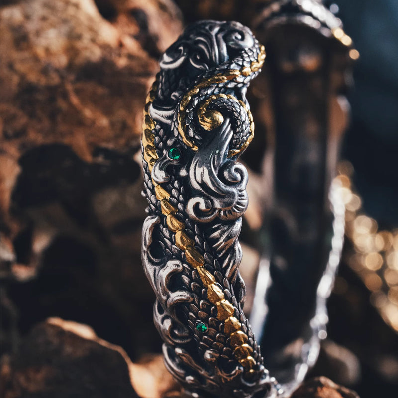 2025 Year of the Snake Limited - edition Pure Silver Plated with Gold Bracelet