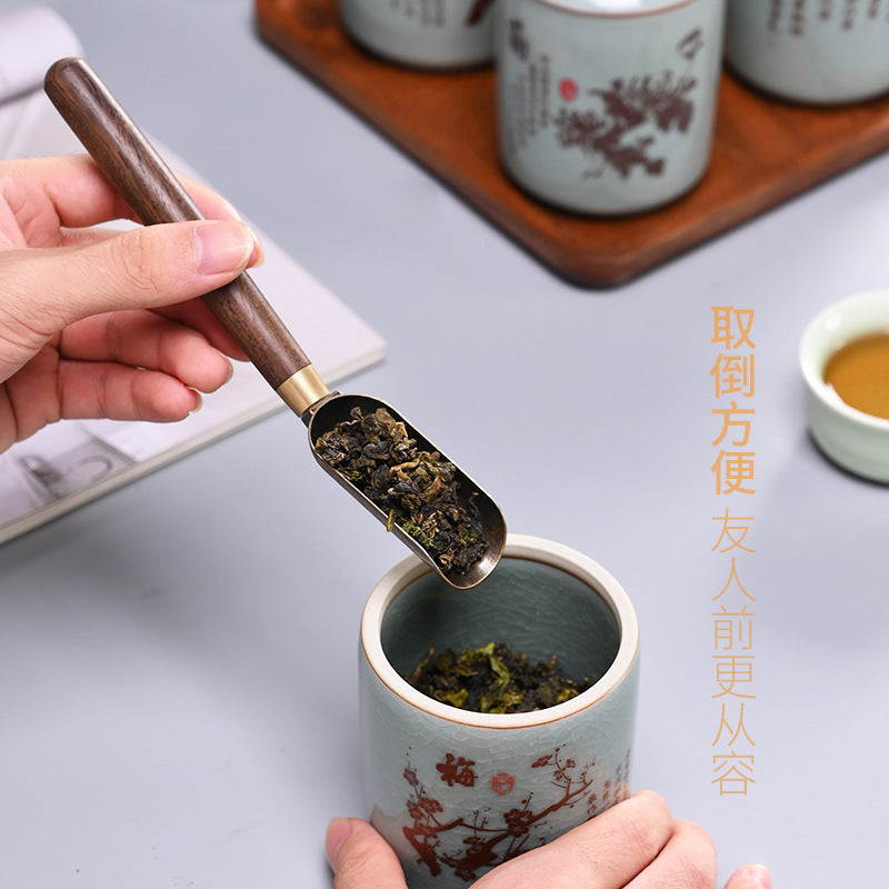 Ge Kiln Tea Caddy with Ice crack Pattern