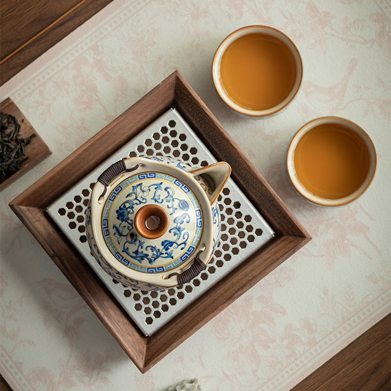 Ru Kiln Gongfu Tea Set with Interlaced Branch Pattern