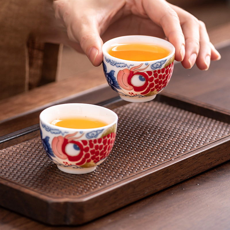Mutton Fat Jade Arowana Tea Set
